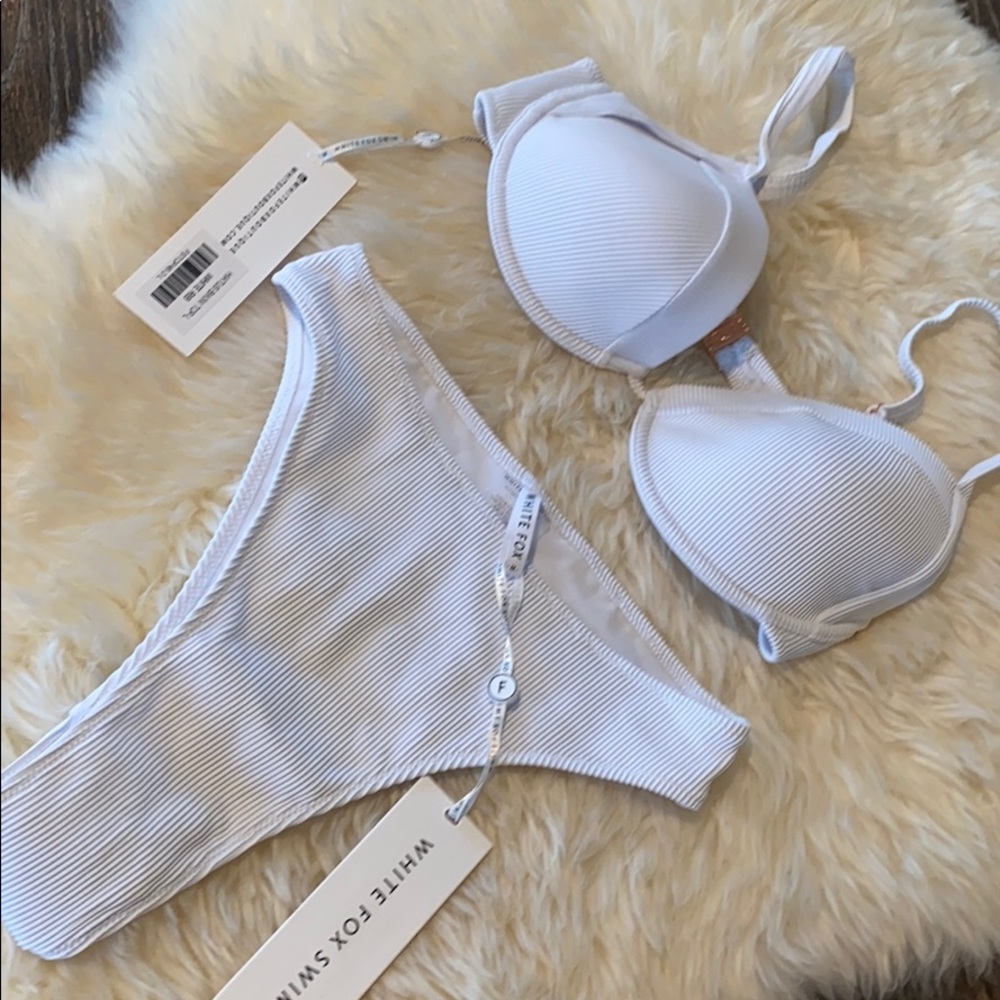 NWT Large top Med Bottom White Fox Swim
